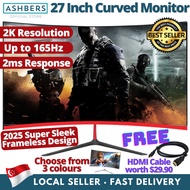 PROMO 27 inch Ultra-Thin Curved Gaming Display LED Computer Monitor Screen 27” 165 Hz - 2K 2560x1440