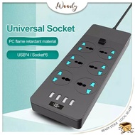 【Woody】 Malaysia standard 6 Sockets 4 USB Extension wire socket 3 pin Plug 2 meter and 5 meter