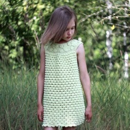 鉤針編織連衣裙圖案 The Meadow 背心裙/尺碼 6-12 個月至 11-12 歲