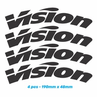 4 pcs Vision wheelset cycling sticker decals for 50 mm high profile 700c road bike rims