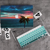 เคสพิมพ์ลายชายหาดพระอาทิตย์ตกเข้ากันได้กับ MacBook 2025 M4 A3240 A3241 Pro 14 16เคสแอร์ A3113 A3114 