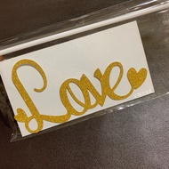 [ Gold ] Curvy Love Words Valentines Cake Toppers Cake Flag / Wedding Banner / Party