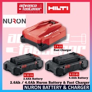 Hilti B 22-85 / B 22-55 / C 6-22 Nuron 2.6Ah / 4.0Ah Battery & 230V Fast Charger