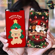 Samsung a80 glass phone case with christmas print, merry christmas