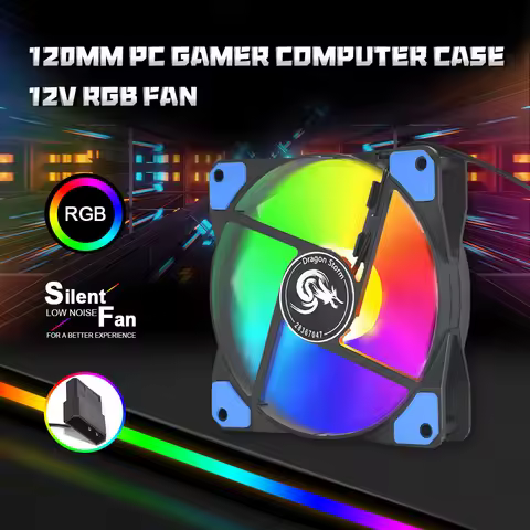 CPU Cooling RGB Silent Fan 120*120*25MM Chassis PC Accessories 120mm Gamer Computer Case 12V