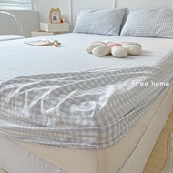 Ready Stock Japanese Lattice Printed Fitted Sheet Pillowcase Super Single/Queen / King/super King Si