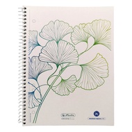 Herlitz A5 GREENline Spiral-Binding 80g, 70 sheet squared motif Ginkgo 50033508 (2862500335086)