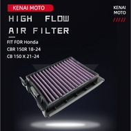 Fit for Honda CBR 150R/CB150 X High Flow Air Filter Washable 17211-K15-900 17211-K45-TA0