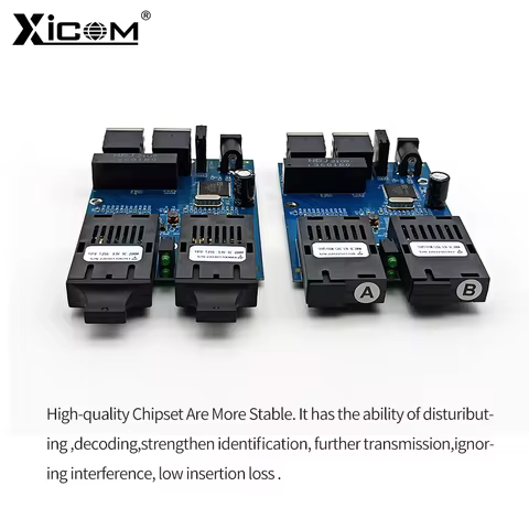 5pcs 100/1000M Ethernet Fiber Optic Switch SC Simplex placa metro fibra 2 Fiber 2 RJ45 Singlemode Sw