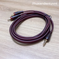 1.5m/3m/5m/10m Dây cáp 3.5mm ra hai đầu AV nâu lõi đồng