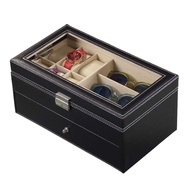 LIYANSBH Jewellery Watch Box 2 Layer Leather Storage Display case Watches Jewellery, Cufflink Organi