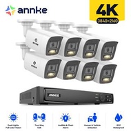 ANNKE 8PCS Cam 8CH 8MP POE Security Camera System Two Way Audio 4K NVR Kit CCTV Outdoor IP Camera H.