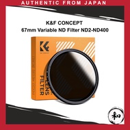K&F CONCEPT 67mm Variable ND Filter ND2-ND400 Neutral Density Filter Ultra-Thin Camera Filter + Micr
