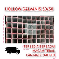 Besi Hollow Galvanis 50x50 Tebal 1,3mm Panjang 6 Meter