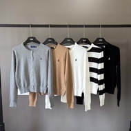 RRL Women's Embroidered Cotton Stripe Cardigan - Long Sleeves