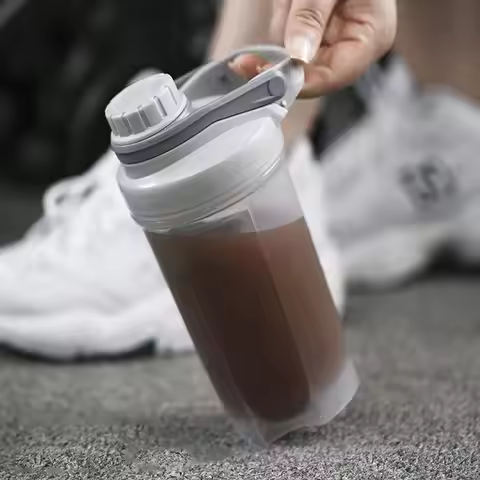 500ml/700ml Portable Water Bottle For Drink Plastic Leak Proof Sports Bottles Protein Shaker Water B