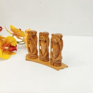 Three Monkeys of Mahatma Gandhi, handcarved Wooden Gandhi Monkey, Statue of Monkey, showpiece, Home 