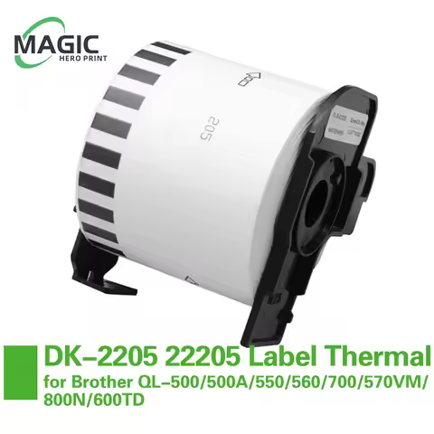 1 Rolls DK-2205 22205 Label Thermal Paper 62mm x 30.48m Continuous Length for Brother QL-500/500A/55
