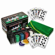Premium 200-chip Texas Holdem poker chip set with card table, dealer cards, cards, full play instruc