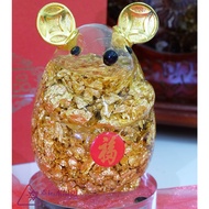 24K金箔水晶油 金箔咬钱鼠摆件 24KGold Leaf  Lucky Golden Rat Of Fortune Decoration