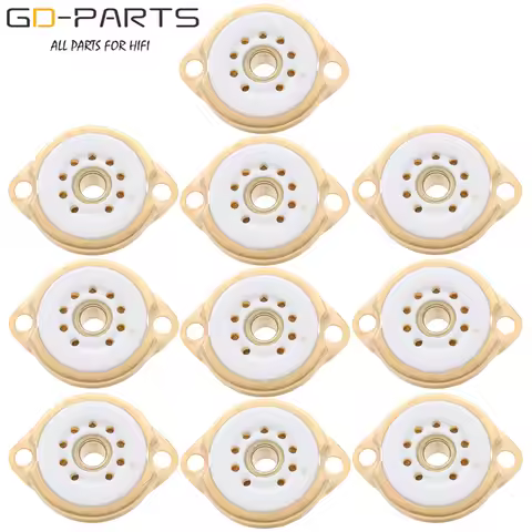 Chassis Mount 9pin Ceramic Vacuum Tube Socket Base FOR 12AX7 ECC82 6922 EL84 6DJ8 12AU7 12AT7 Hifi A