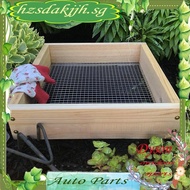 K5-1 PCS Raw Rutes Cedar Garden Sifter Wood+Metal As Shown for Compost, Dirt and Potting Soil Rough Sawn Sustainable Cedar