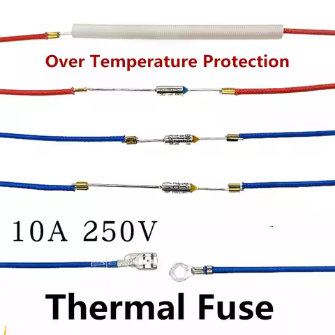 10A 250V 142℃/172℃/185℃/192℃/216℃/240℃ Thermal Fuses For Rice Cooker Temperature Fuse For Electric P