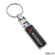 Alloy Car Badge Keychain Keyring Holder for Mitsubishi ASX Outlander Lancer Pajero Eclipse Cross Mir