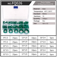 150PCS/1 BOX PCP Sealing Fluoro O-rings TThickness 1.5/1.9/2.4mm Durable Socket Rubber Green Gasket 