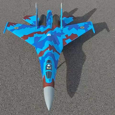 6 CH FlyFans Flanker Camo SU-27 Twin 64mm RC EDF Jet PNP Version Plane Model
