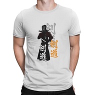 KENDO T-Shirt Kanji and Silhouette Tshirt Graphic Men Polyester Tops Vintage Punk Summer Streetwear Harajuku T Shirt XS-4XL-5XL-6XL