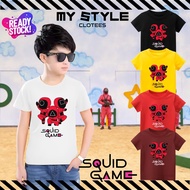 SQ Game Kids t shirt 100% cotton/baju budak squid game 002