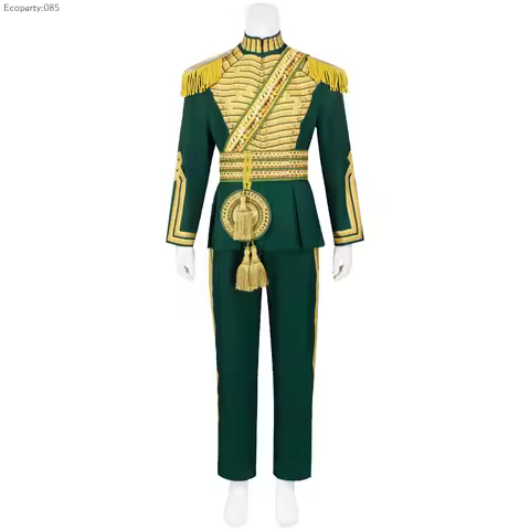 Evil 2 Cosplay Prince Fiyero Fantasia Costume for Adult Men Green and Gold Uniform Outfit Halloween 