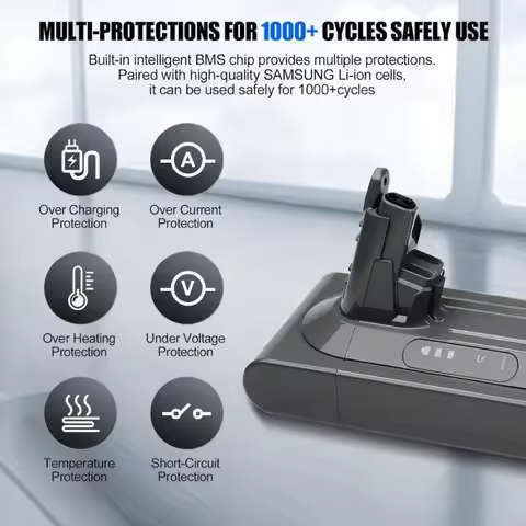 6000mAh V10 Battery Replacement for Dyson V10 SV12 Cyclone V10 Animal Absolute Motorhead Fluffy Vacu