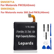Original Replacement Baery FW3S SNN5971A For Motorola Moto 360 2nd Gen 2015 42mm 270mAh FW3L SNN5962A For Moto 360 2nd 4