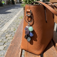 LFINDS Birthstone Key Pendant, Zodiac Polished 12 Constellation Keychain, Unique Stone Alloy Lightwe