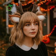 DOWNA Reindeer Antler Headband, Plush Deer Ears Cute Head Hoop, Lolita Party Headpiece Festival Deco