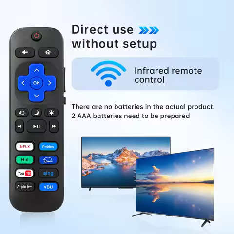 Wireless Smart Remote for Roku TV, with Netflix Prime Video Hulu Disney+ YouTube Sling TV Apple TV+