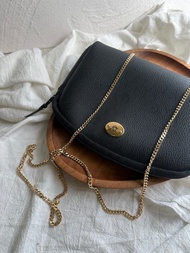 中古包 Vintage Christian Dior 黑色蜂巢紋貝殼鏈條包