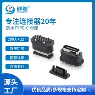 type-C 14P 16P 7.2/10.0 Vertical Insert Plate Waterproof Usb Socket 3.1 180Degree W54G