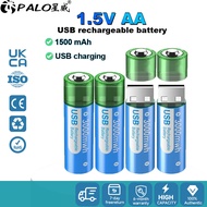 PALO USB charger AA Rechargeable Battery 3000mAh 1.5V Lithium Battery wireless mouse battery keyboar