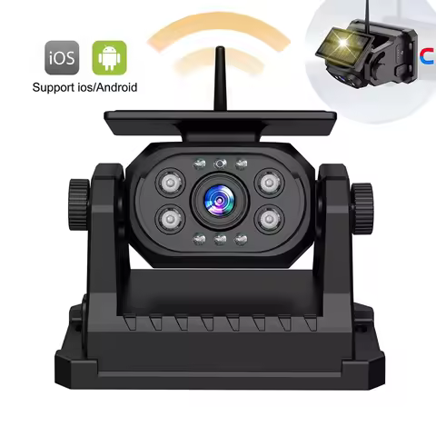 Solar Magnetic WiFi Wireless Backup Camera 1080P Night Vision 9600mAh Rear View Reverse Cam for Trai