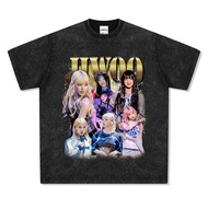 NMIXX Haewon Kyujin Lily American Washed Short t Sleeve oversize t-Shirt Dropped Shoulders Street