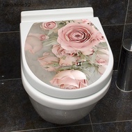 SN  WC Pedestal Pan Cover Sticker Toilet Stool Commode Sticker Home Decor Bathroon Decor 3D Printed Flower View Decals nn