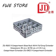 JD 9 Compartment Glass Rack With Full Drop Extender (JD-9D01)