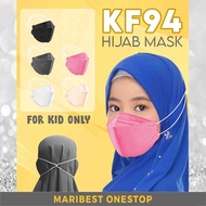 KF94 3D 4 PLY MASK KIDS HIJAB FACE MASK CHILDREN 6-12 YEARS OLD HEADLOOP TUDUNG DISPOSABLE MASK MURAH BUDAK KANAK