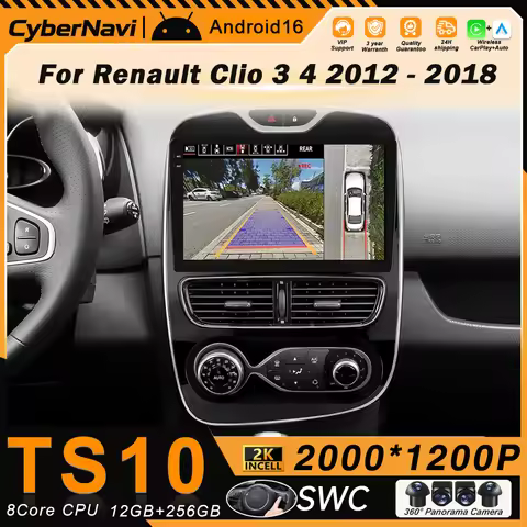 Carplay Car Radio Stereo GPS QLED For Renault Clio 4 BH98 KH98 2016 - 2019 Auto Multimidia Video Pla