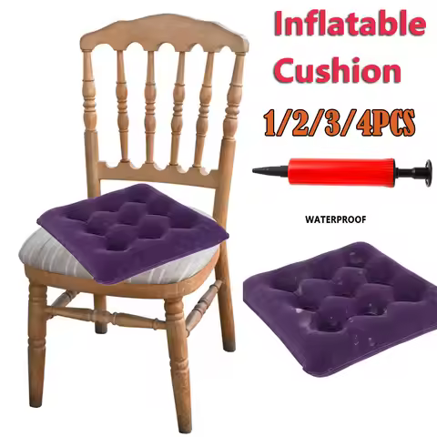 1/2/3/4Pcs Haemorrhoids Seat Cushion Inflatable Cushion with Pump Portable Seat Pad Flocking Fabric 
