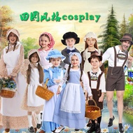 European Pastoral Costume Adult Children Farm Costume British Farmer Costume French Maid Costume Par
