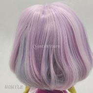 Wig/Rambut Pendek Warna Ungu Muda Untuk Boneka Bjd Blythe 1/3